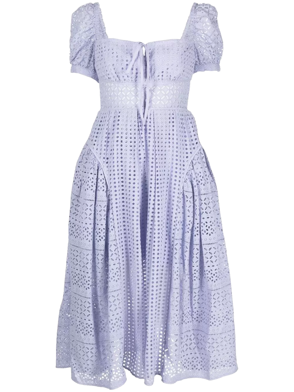 Self-Portrait Purple Soft Lilac Broderie Midi Dress BNWT UK 6