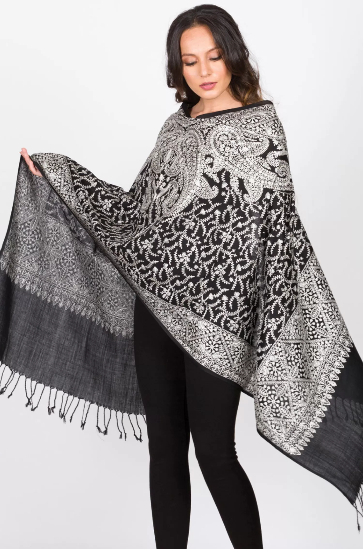 Sevya Sanika shawl, embroidered