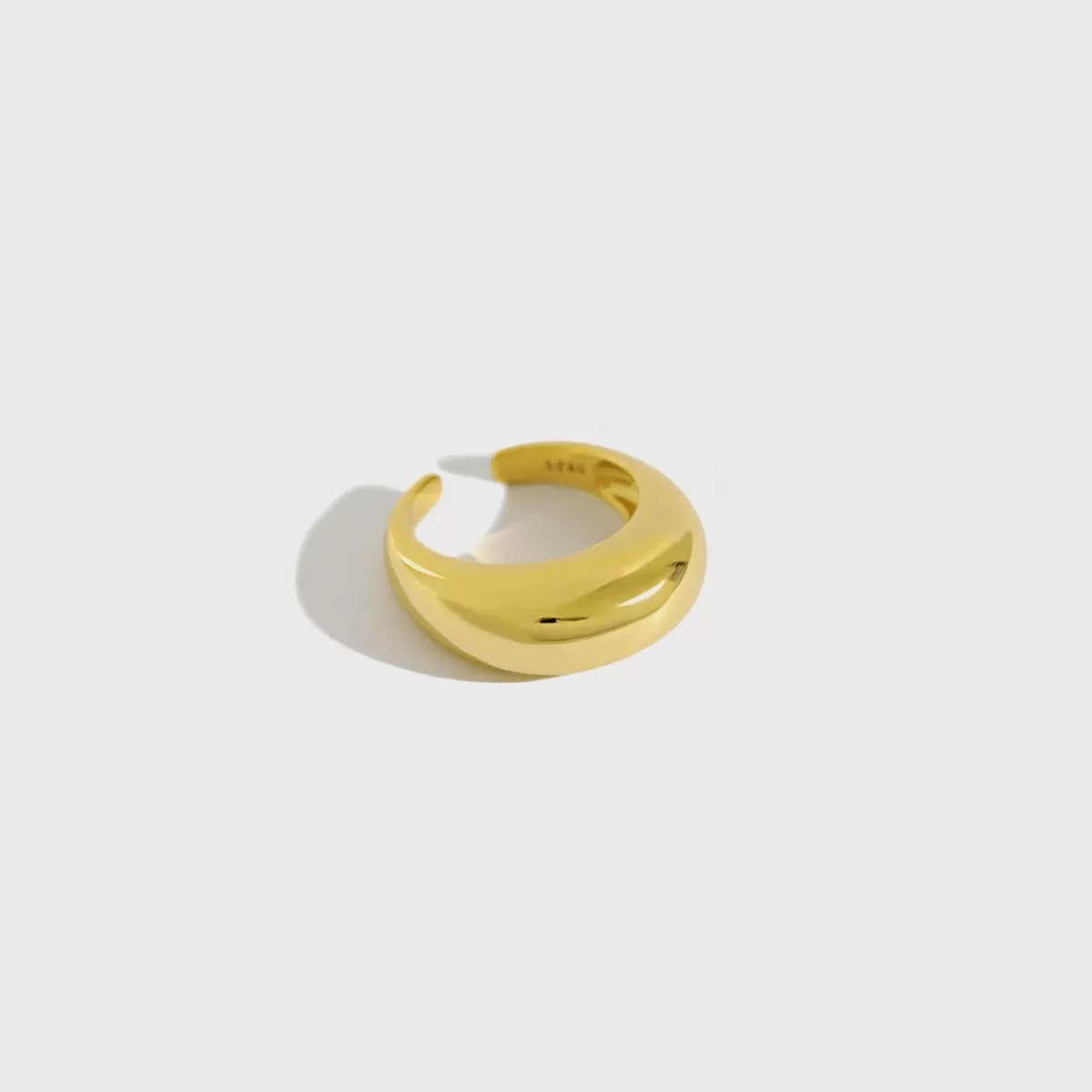 Sleek Gold Plated Adjustable Dome Ring