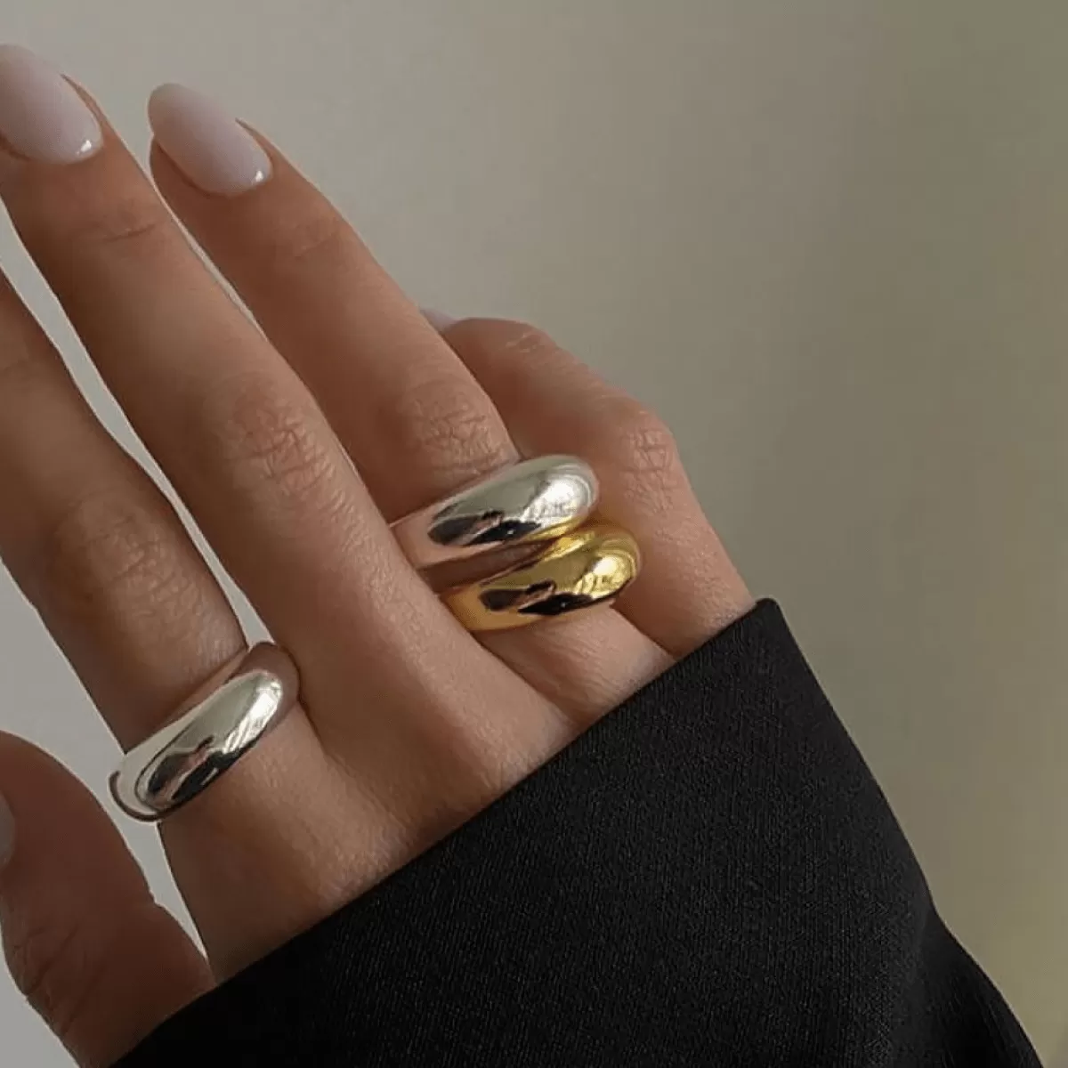 Sleek Gold Plated Adjustable Dome Ring