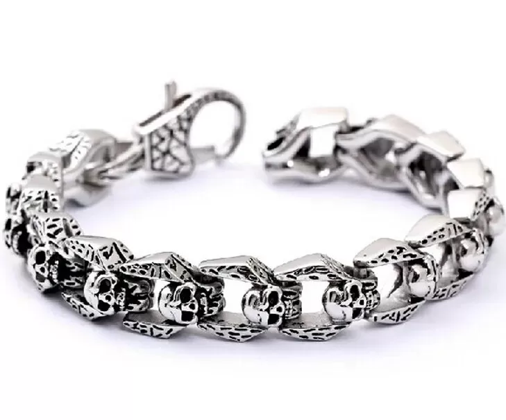 Stainless Steel 18 Skulls Retro  Bracelet