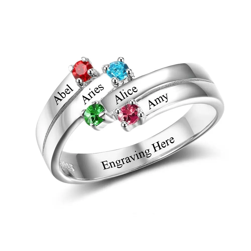 Sterling Silver Anniversary Family Ring