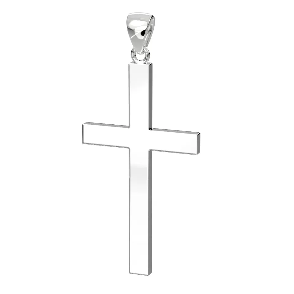 Sterling Silver Large Cross Pendant/Necklace