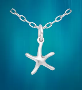 Sterling Silver Small Starfish Necklace