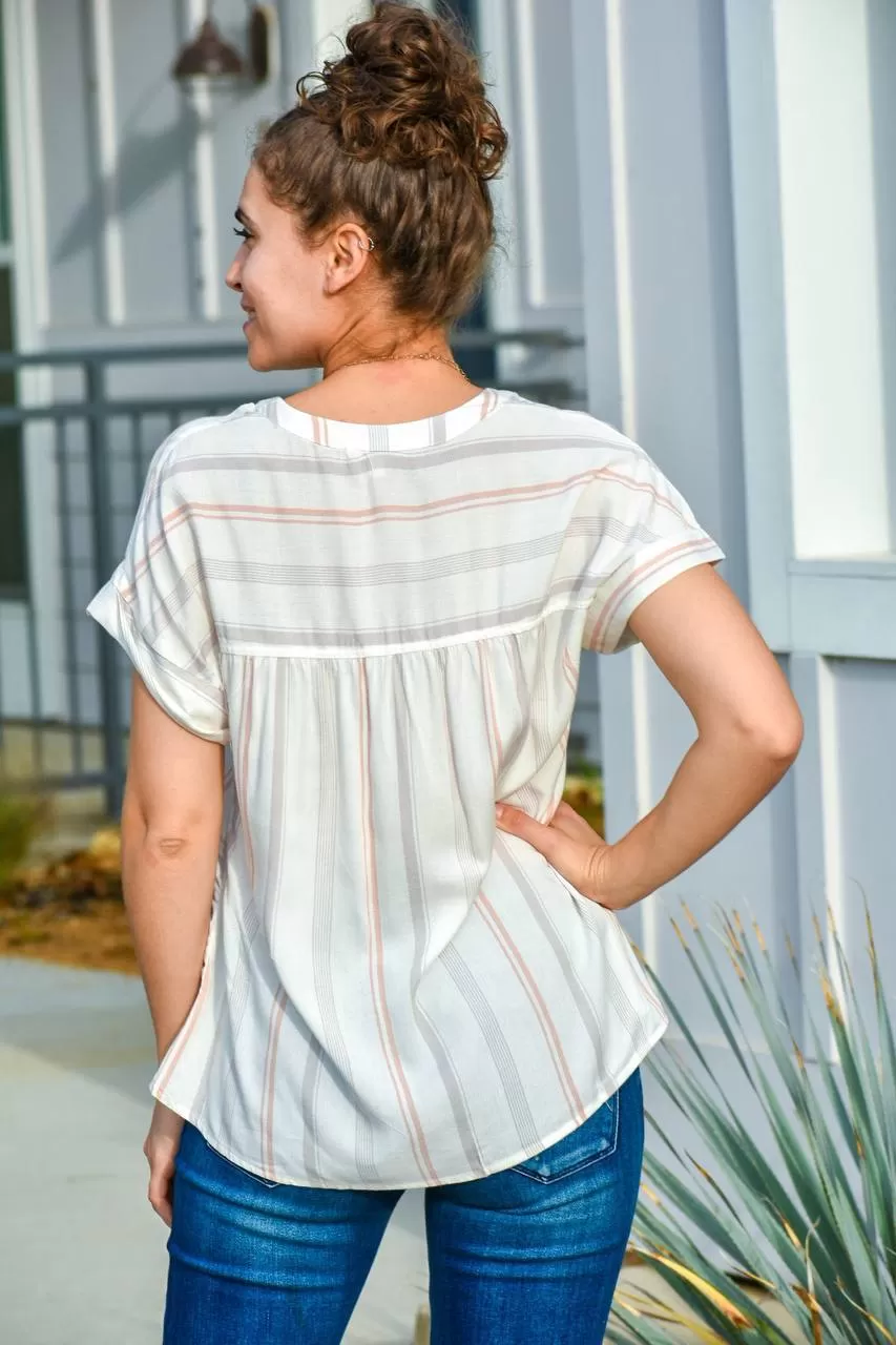 Still Rolling Angel Stripe Blouse