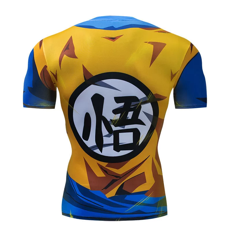 Super Saiyan Goku Dragon Ball Z Short Sleeve Compression Rashguard