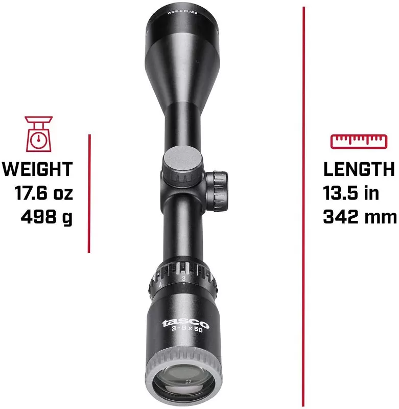 Tasco World Class 3-9x 50mm Rifle Scope w/ Weaver Style Rings TWC3950