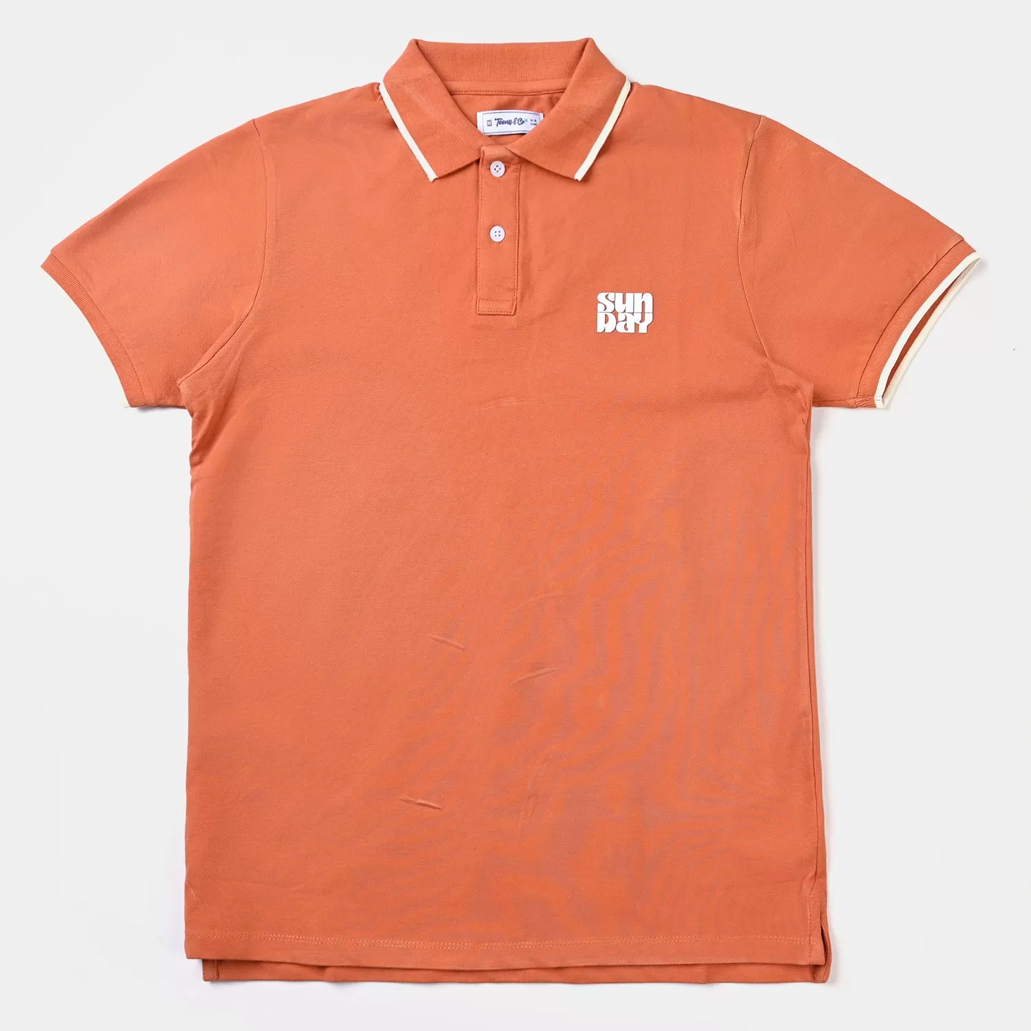 Teens Boys Lycra Pique Fashion Polo Sunday-Rust