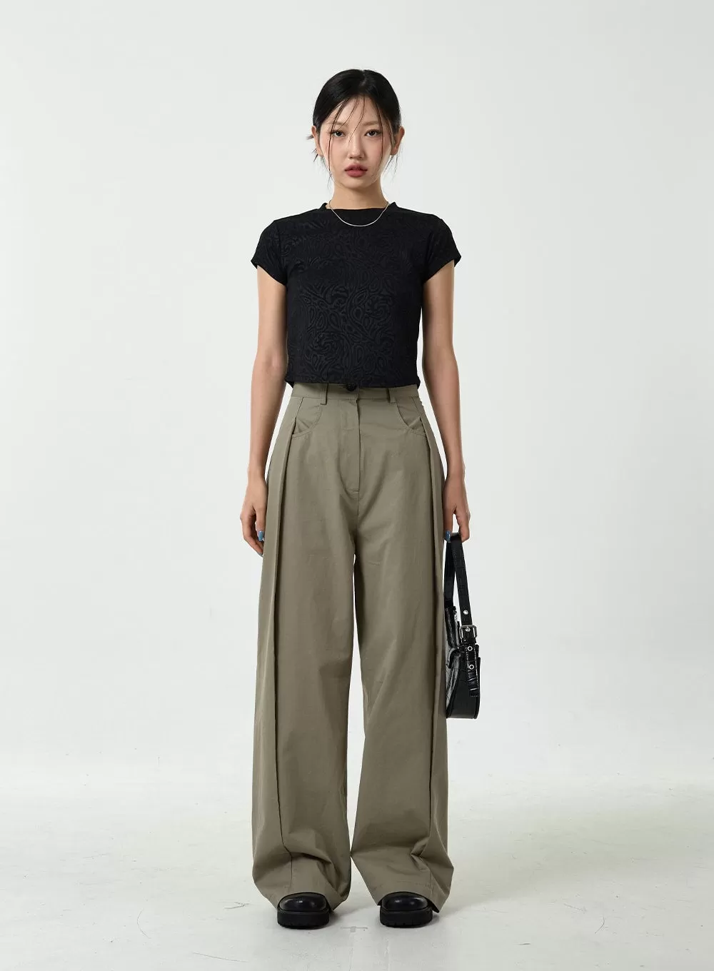 Textured Cropped T-Shirt CU14