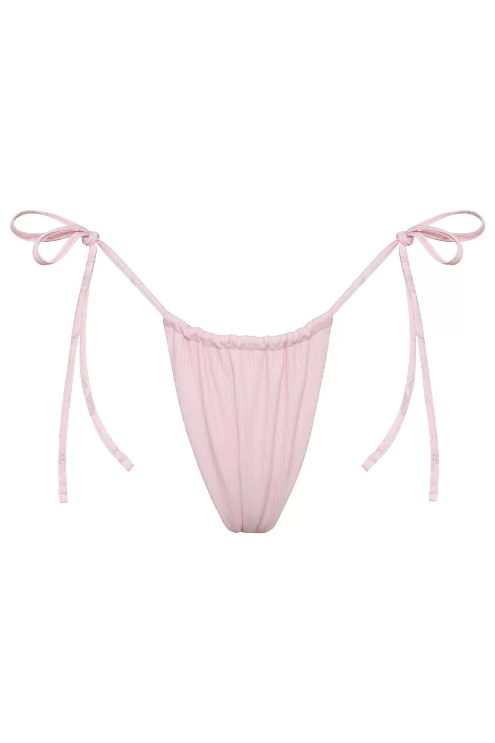 Tia Ribbed String Bikini Bottom - Aurora