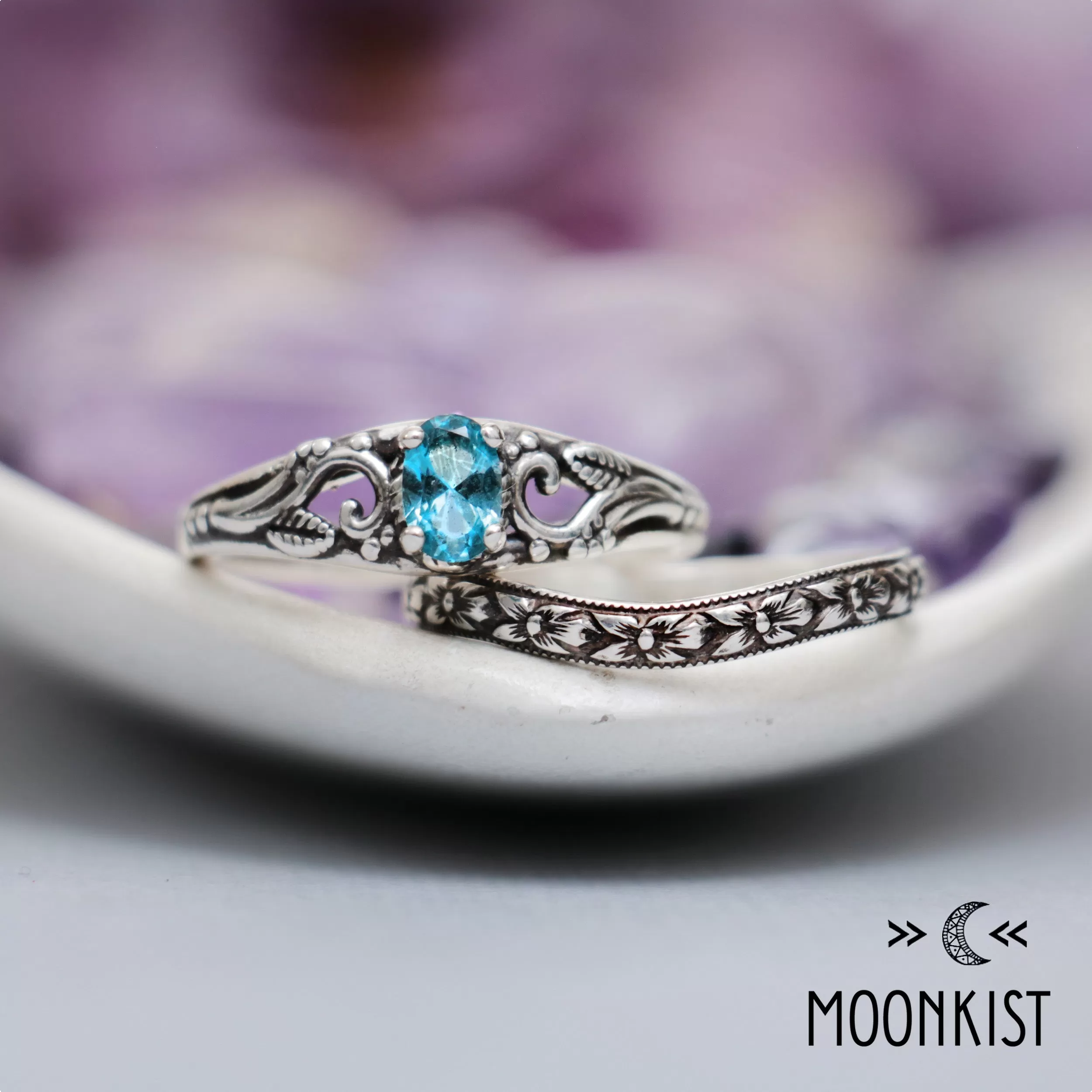 Twig Leaf Bridal Ring Set for Women | Moonkist Designs