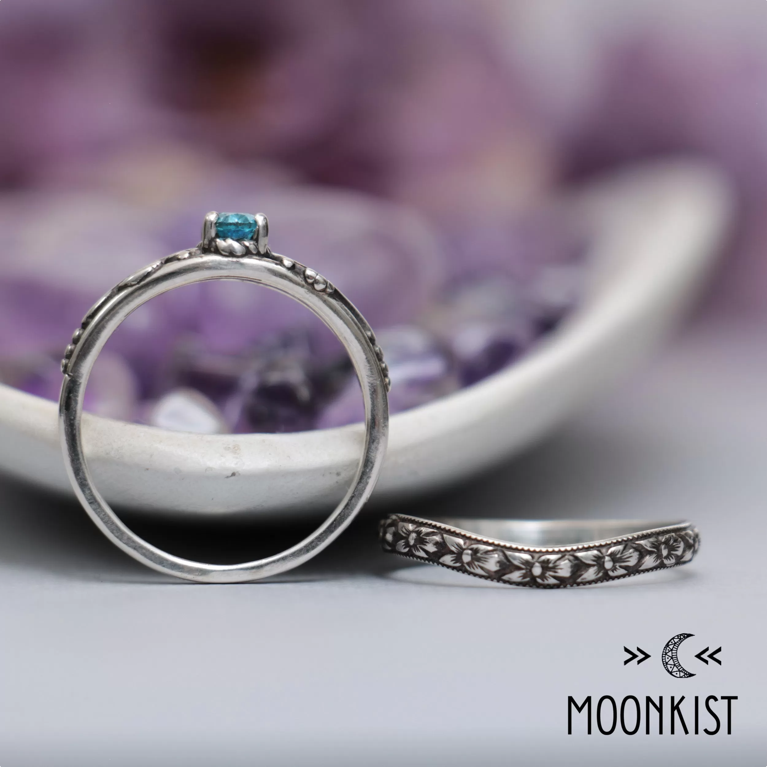 Twig Leaf Bridal Ring Set for Women | Moonkist Designs