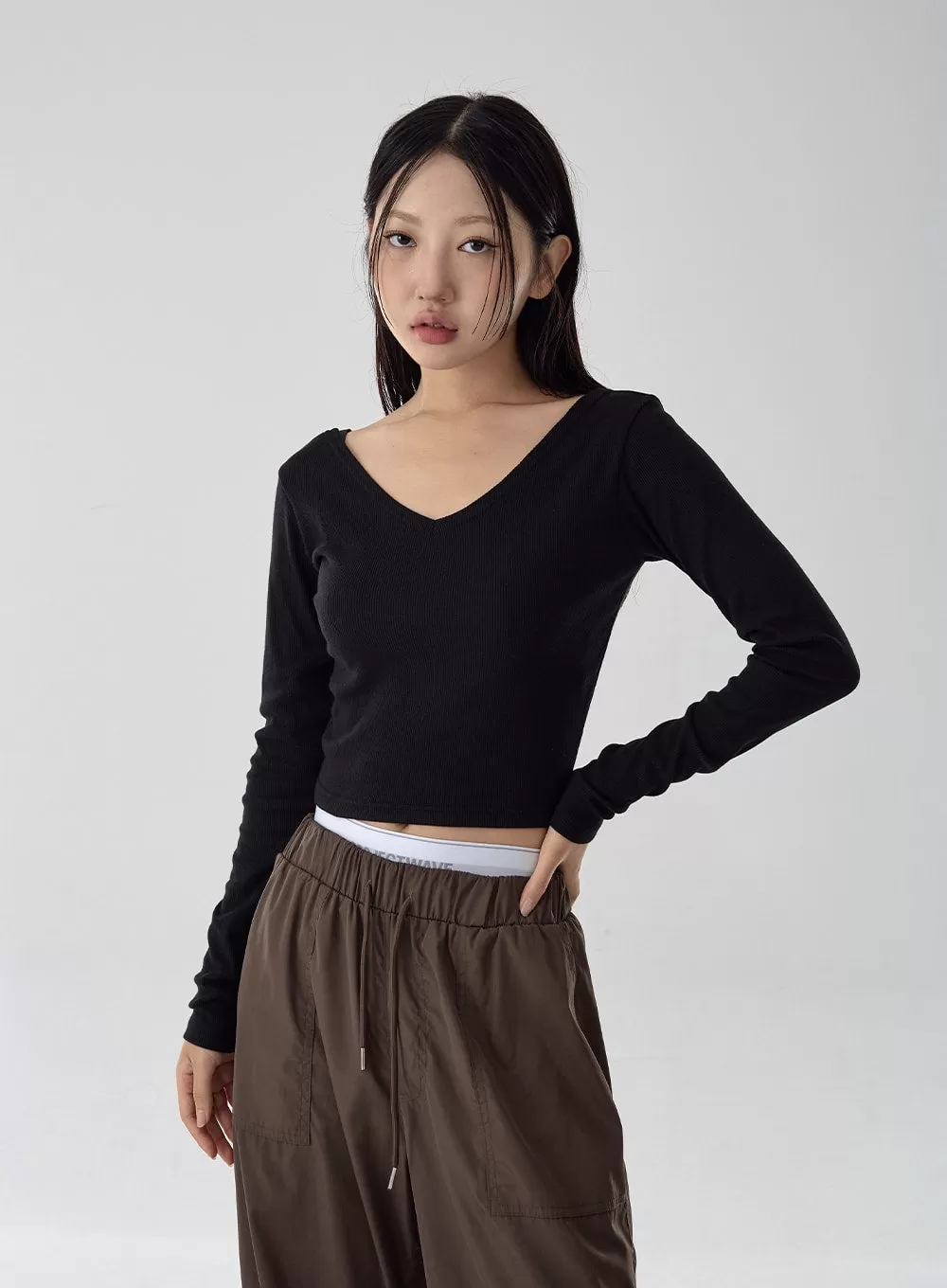 Two Way Long Sleeve Crop Top CG11