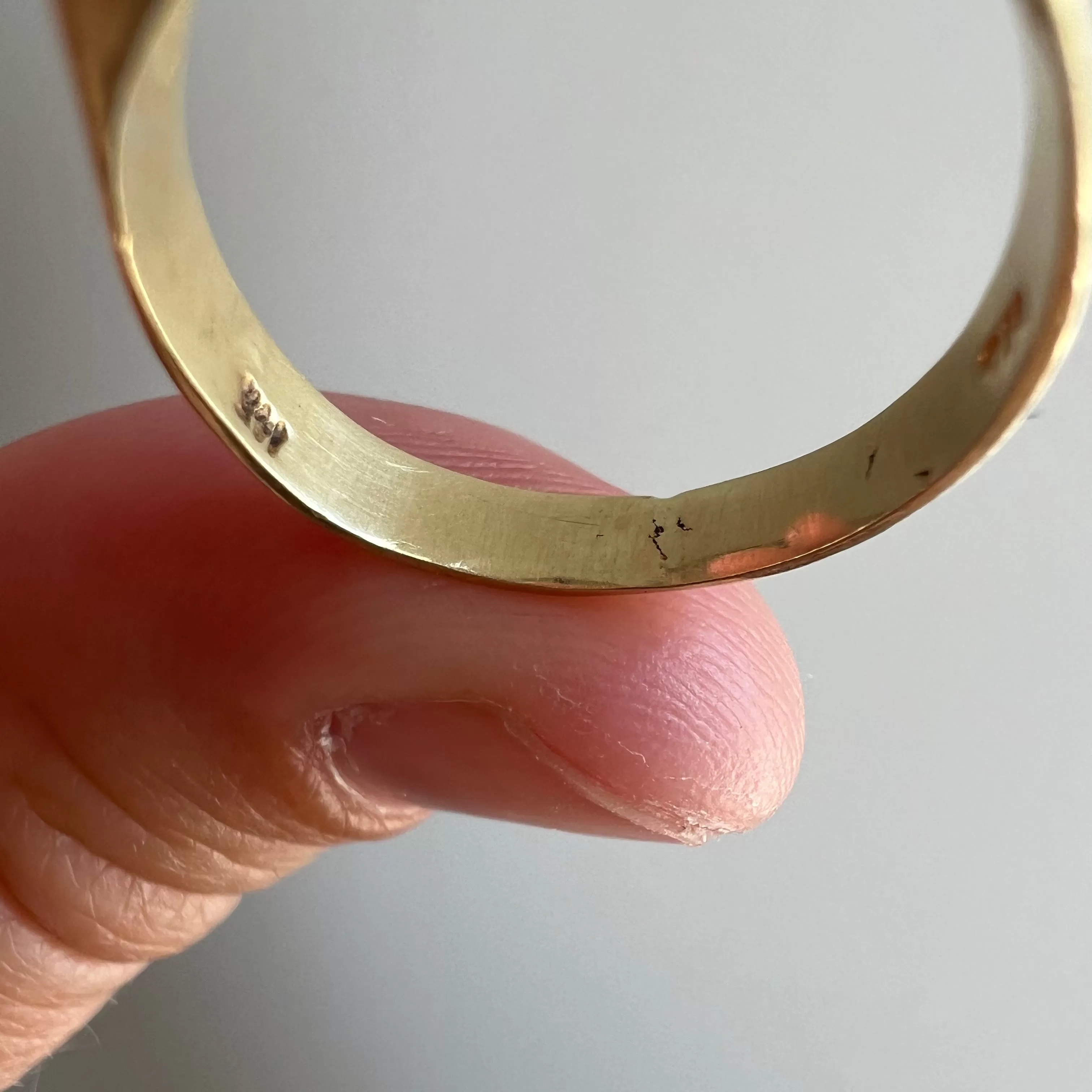 V I N T A G E // wearable LOVE / 14k yellow gold LOVE word ring / size 6.25