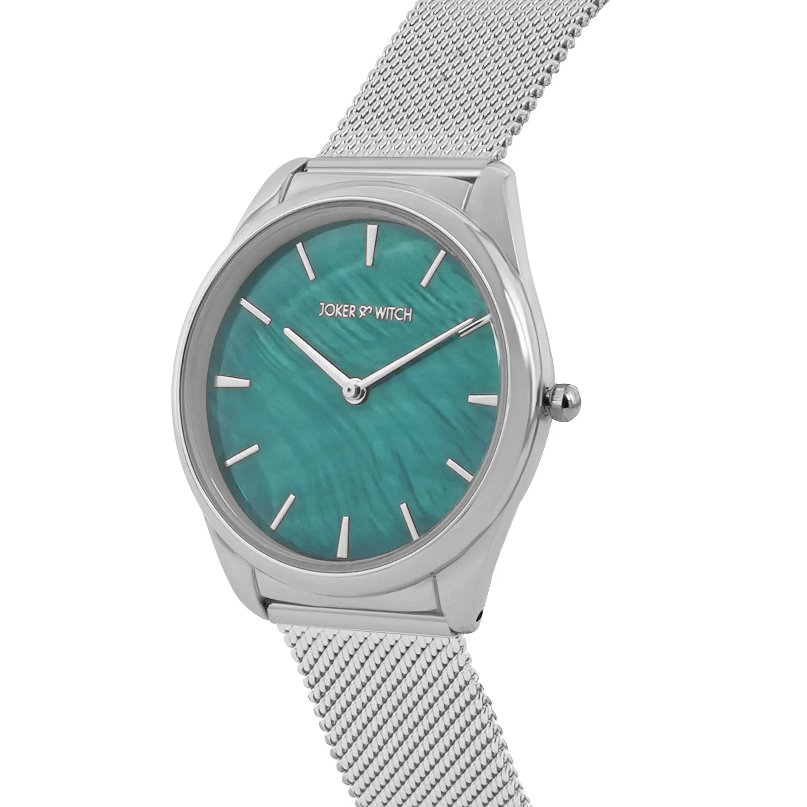 Venice Green Dial Silver Mesh Strap Watch