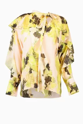 Victoria Beckham Romantic Blouse - Peach/ Lime