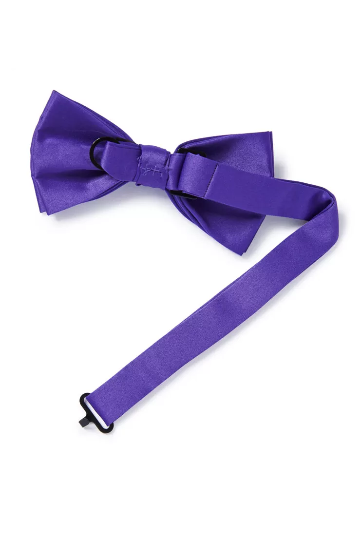 Violet Purple Satin Bow Tie