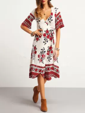 WealFeel Dream Floral Plunging Dress