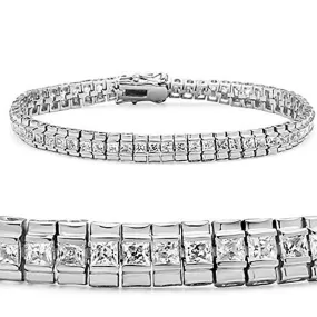 WildKlass Stainless Steel Classic Bracelet Rhodium Women AAA Grade CZ Clear