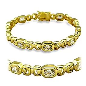 WildKlass Stainless Steel Western Bracelet Gold Women AAA Grade CZ Clear