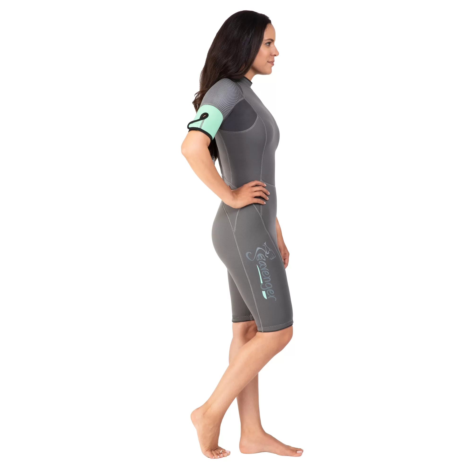 Women's 3mm Explorer Shorty Wetsuit - Gray Mint