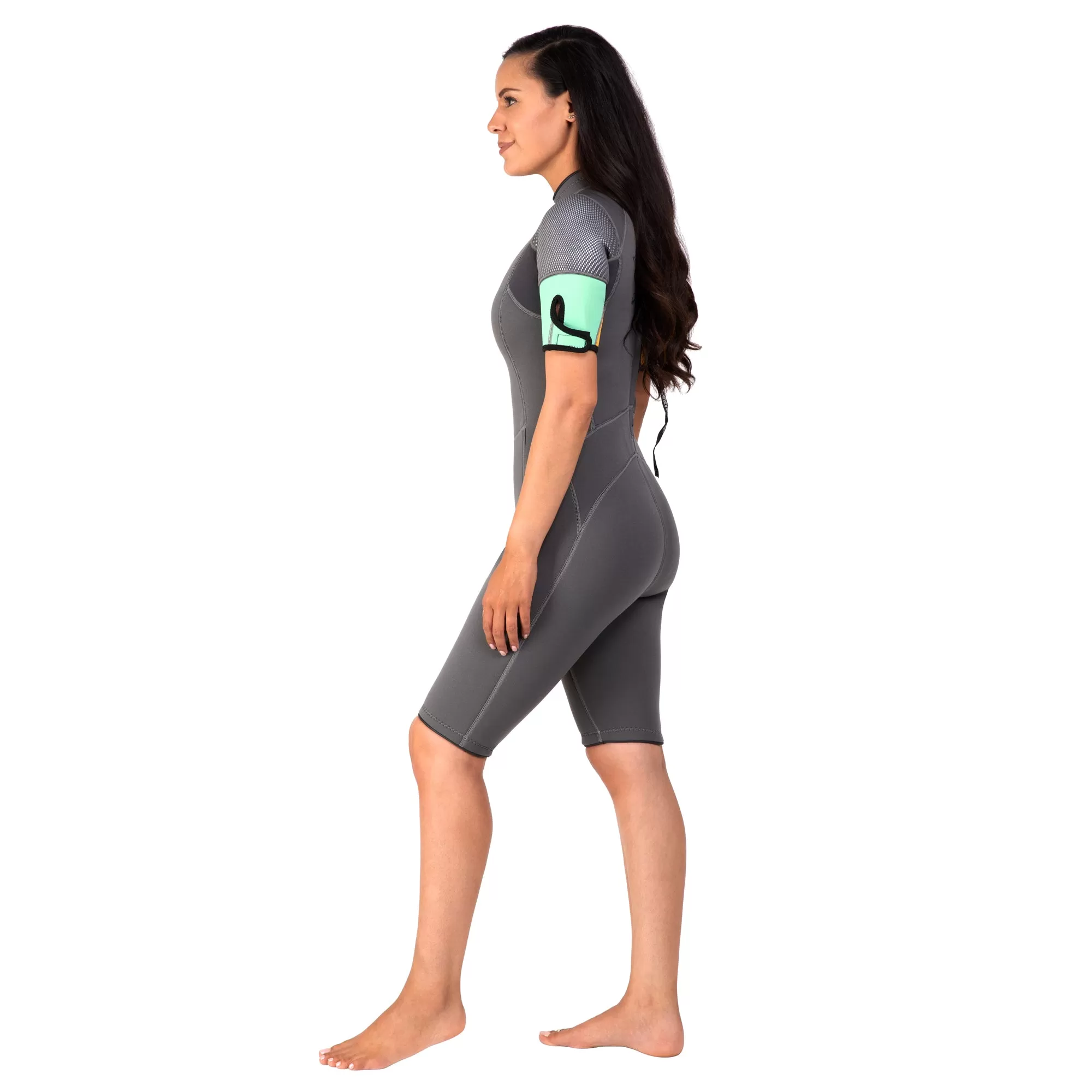 Women's 3mm Explorer Shorty Wetsuit - Gray Mint