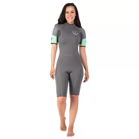 Women's 3mm Explorer Shorty Wetsuit - Gray Mint