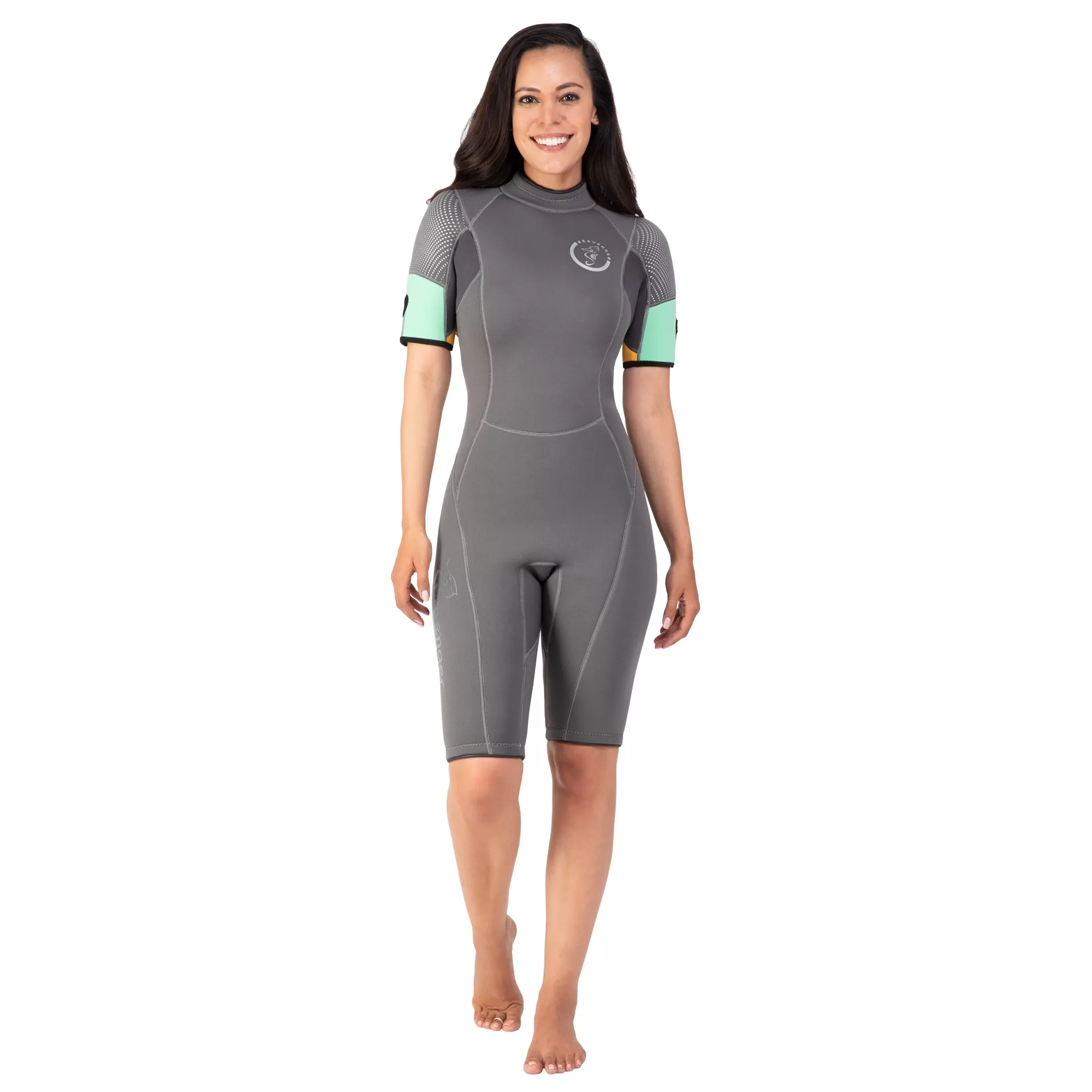 Women's 3mm Explorer Shorty Wetsuit - Gray Mint