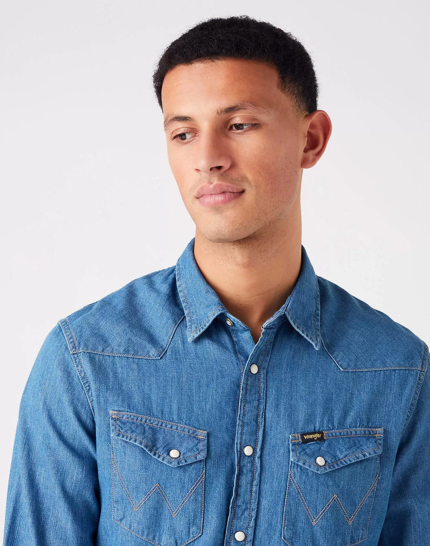 Wrangler Men's Western Denim Shirt - Long Sleeved